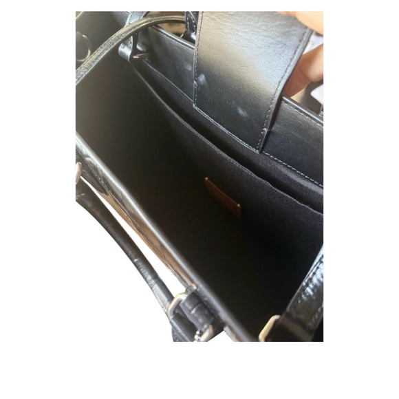 Coach Black Croc Embossed Leather Tote Laptop Bag EUC - Picture 8 of 11